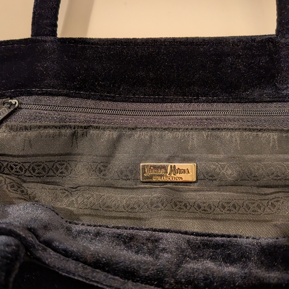 Neiman Marcus Collection Black Velvet Tote Bag - Picture 2 of 4
